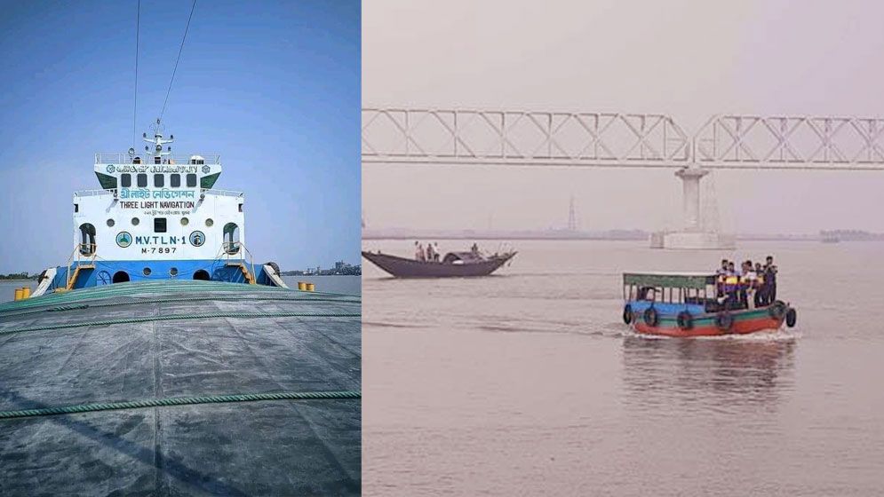 রূপসা রেল সেতুর পিলারে ধাক্কা, কার্গো জাহাজ ডুবে নিখোঁজ ২