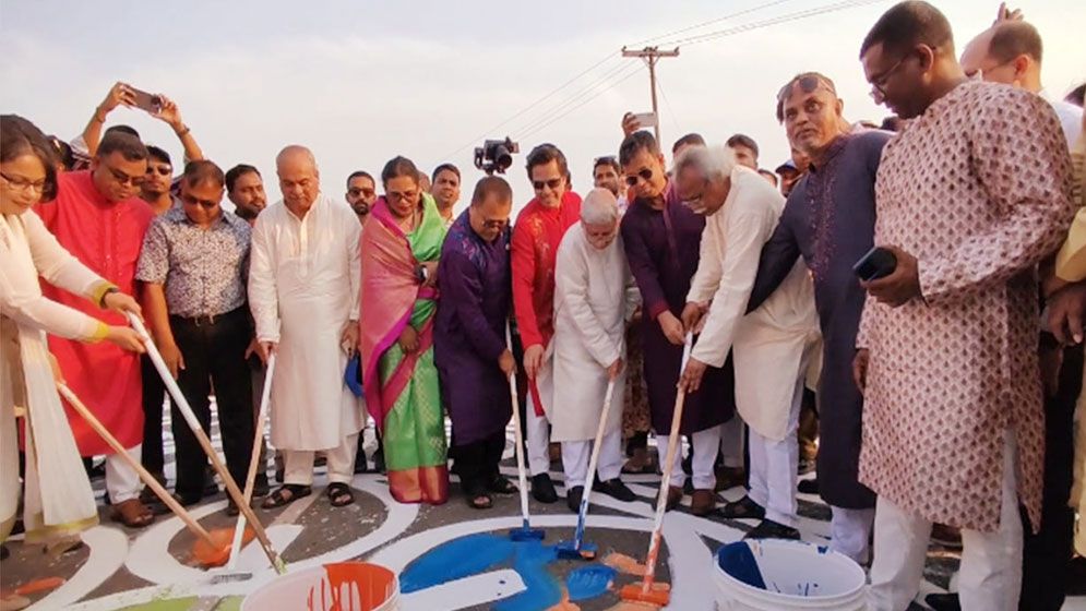 বিশ্বরেকর্ড গড়তে মিঠামইনে শুরু ‘আল্পনায় বৈশাখ-১৪৩১’