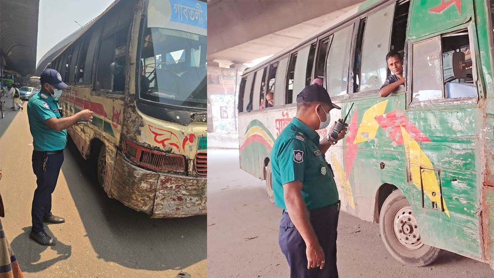 রাজধানীতে ফিটনেস বিহীন যানবাহনের বিরুদ্ধে অভিযান