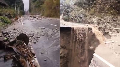 অরুণাচলে ভয়াবহ ভূমিধস, ভেসে গেলো চিন সীমান্তের জাতীয় সড়ক (ভিডিও)