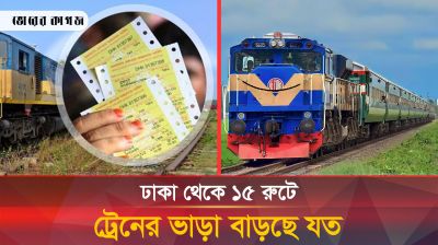 ট্রেনের ভাড়া কোন রুটে কত বাড়ছে