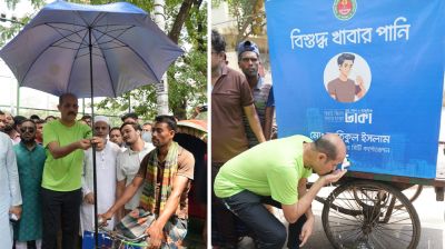 ছুটির দিনে ছাতা বিতরণ করলেন মেয়র আতিক 