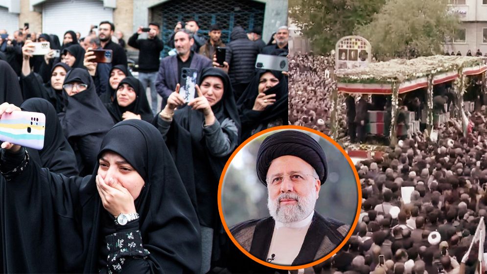 রাইসির শেষ বিদায়ে তাবরিজে লাখো মানুষের ঢল