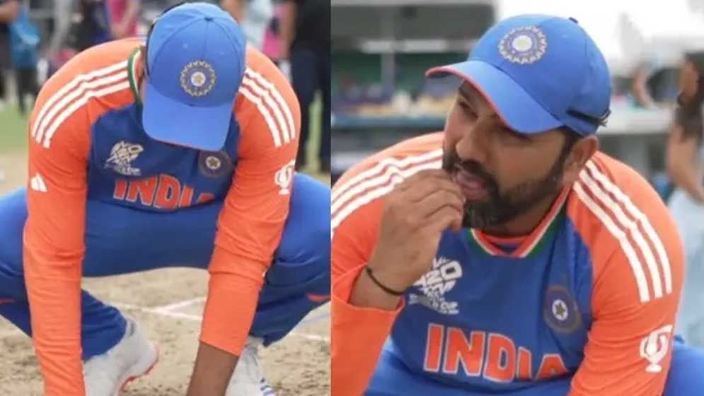 উইকেটের বালু খেয়ে অন্যরকম উদযাপনের কারণ জানালেন রোহিত