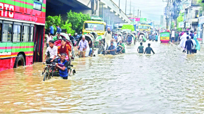 টানা বৃষ্টিতে জলজটের দুর্ভোগ