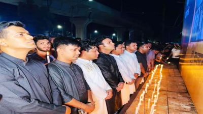 শাহবাগে আলোক প্রজ্বলন ছাত্রলীগের