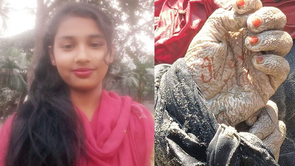 নদীতে মেহেদি রাঙানো দুই হাত বাঁধা সেই তরুণীর পরিচয় মিললো
