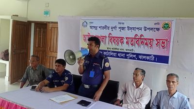 শারদীয় দুর্গা পূজা উদযাপন উপলক্ষে আইন-শৃঙ্খলা বিষয়ক সভা
