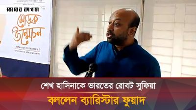শেখ হাসিনাকে ভারতের রোবট সুফিয়া বললেন ব্যারিস্টার ফুয়াদ