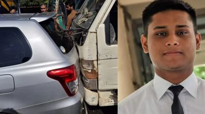 আবারো হাসনাত আবদুল্লাহর গাড়িতে ট্রাকের ধাক্কা