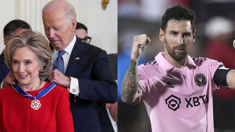 প্রেসিডেনশিয়াল মেডেল অব ফ্রিডম পেলেন হিলারি-মেসি  