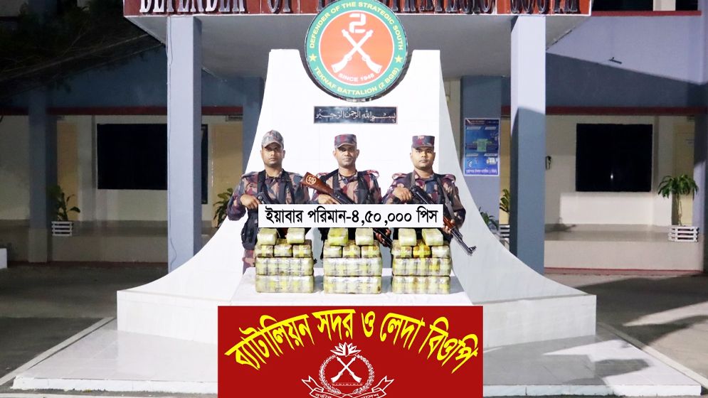 টেকনাফ সীমান্তে সাড়ে ৪ লাখ পিস ইয়াবা জব্দ 