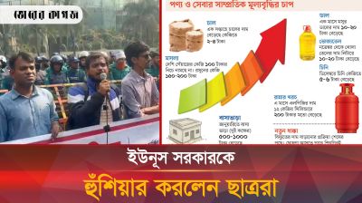 দ্রব্যমুল্যের ভ্যাট বাড়ানোর প্রতিবাদে সরকারকে হুশিয়ার করলেন ছাত্ররা