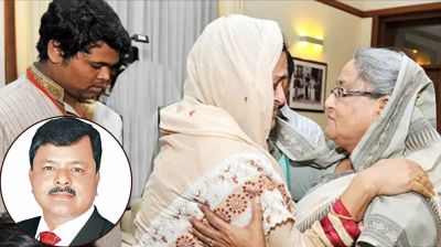 পুরোনো শাড়ি পরে ইলিয়াসপত্মীকে জড়িয়ে ধরে যা বলেন শেখ হাসিনা