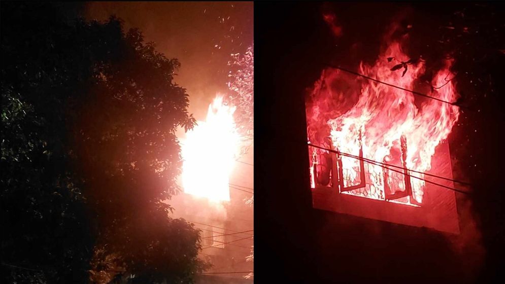 শেখ হাসিনার বাসভবন সুধা সদনে আগুন