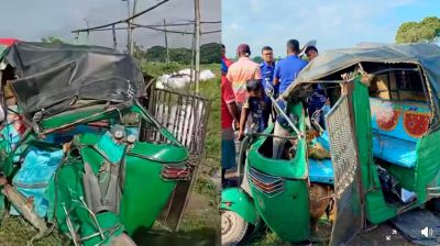 সিংগাইরে ট্রাক-সিএনজি সংঘর্ষে নিহত ২, আহত ২