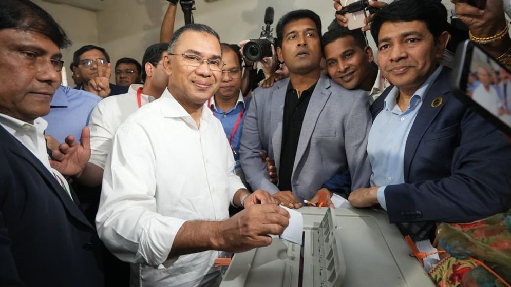 ভোট দিলেন তারেক রহমান  