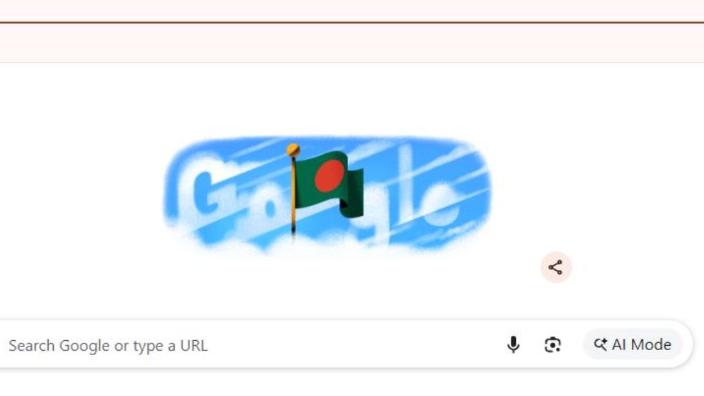 স্বাধীনতা দিবসে গুগল ডুডলে বাংলাদেশ