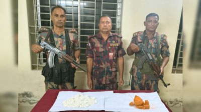 সীমান্তে বিপুল পরিমাণ বিস্ফোরক উদ্ধার করল বিজিবি