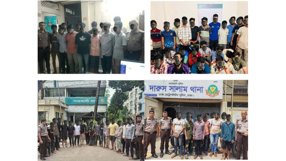 রাজধানীর মিরপুরে বিশেষ অভিযান, গ্রেপ্তার  ১৭৫