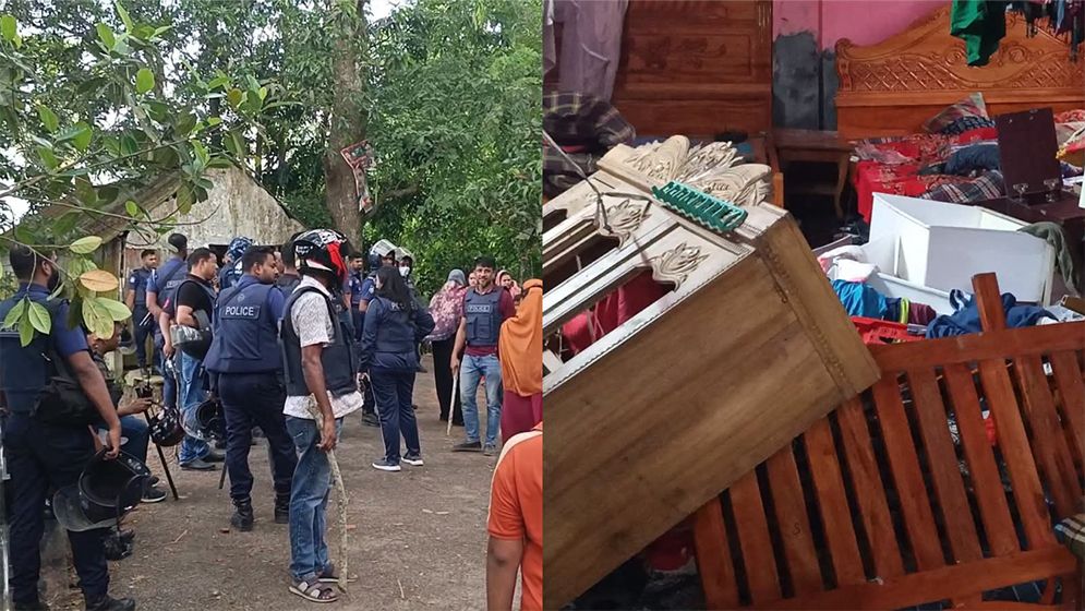 সংঘর্ষ থামাতে গিয়ে ভাঙা হলো পুলিশের দুই গাড়ি