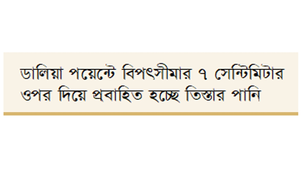 উজানের ঢলে ফুঁসছে তিস্তা, বন্যার আশঙ্কা