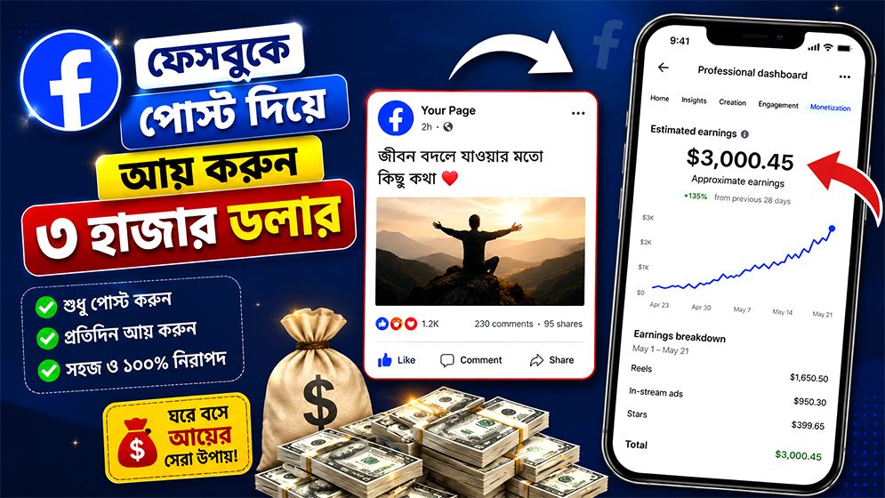 ফেসবুকে পোস্ট দিয়ে আয় করুন ৩ হাজার ডলার!