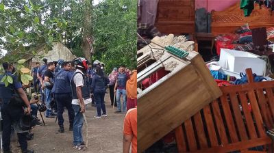 সংঘর্ষ থামাতে গিয়ে ভাঙা হলো পুলিশের দুই গাড়ি