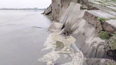 তিস্তা সেতু রক্ষা বাঁধে ভয়াবহ ভাঙন