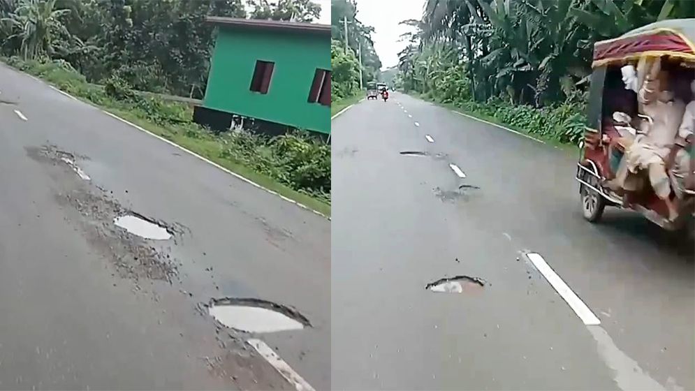 সাত দিনের বৃষ্টিতেই উঠে যাচ্ছে কার্পেটিং, শতাধিক গর্তে জনদুর্ভোগ