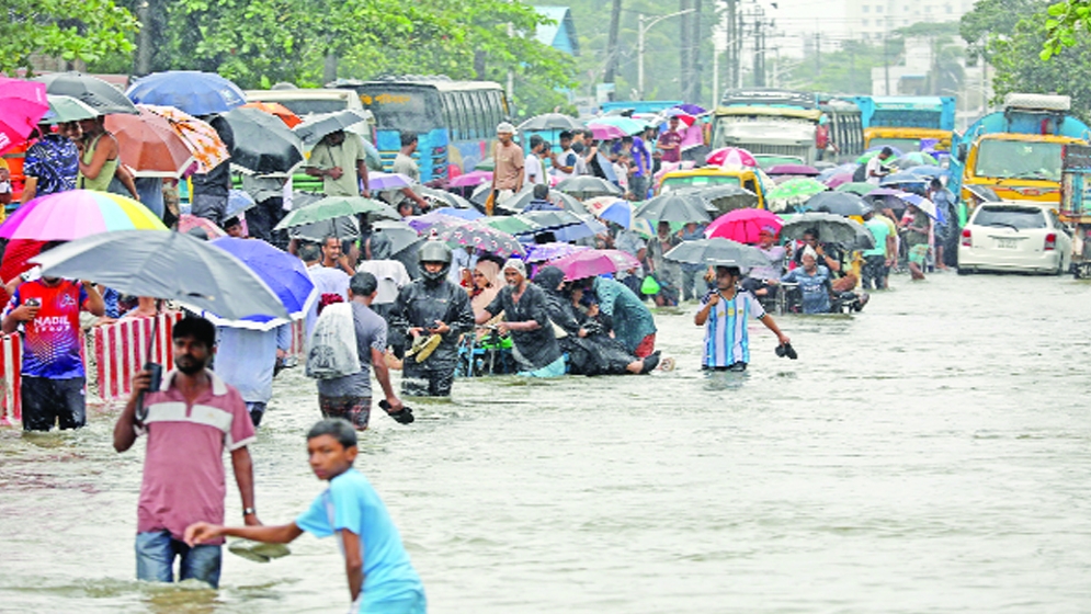 চট্টগ্রাম জেলার বিভিন্ন স্থানে বন্যা, মহানগরীতে জলজট