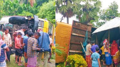 পাথরবোঝাই ট্রাক উল্টে স্কুলছাত্রীর মৃত্যু