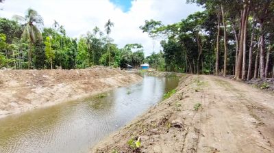 রাজাপুরে খাল পুনঃখননে ফিরছে কৃষিজমির প্রাণ