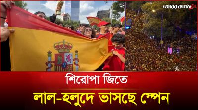 শিরোপা জিতে লাল-হলুদে ভাসছে স্পেন