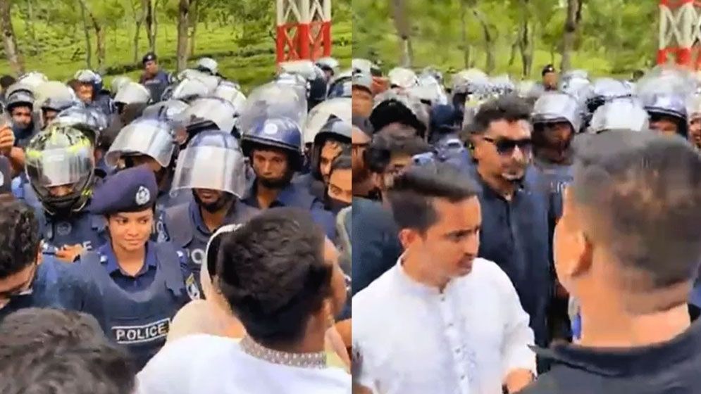 শ্রীমঙ্গলে এনসিপি নেতাদের গাড়িবহর আটকে দিয়েছে পুলিশ 