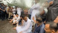 সড়কে বসে পড়লেন এনসিপির নেতারা