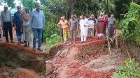 সিংগাইরে সড়ক ভেঙে যান চলাচল বন্ধ, দুর্ভোগে এলাকাবাসী