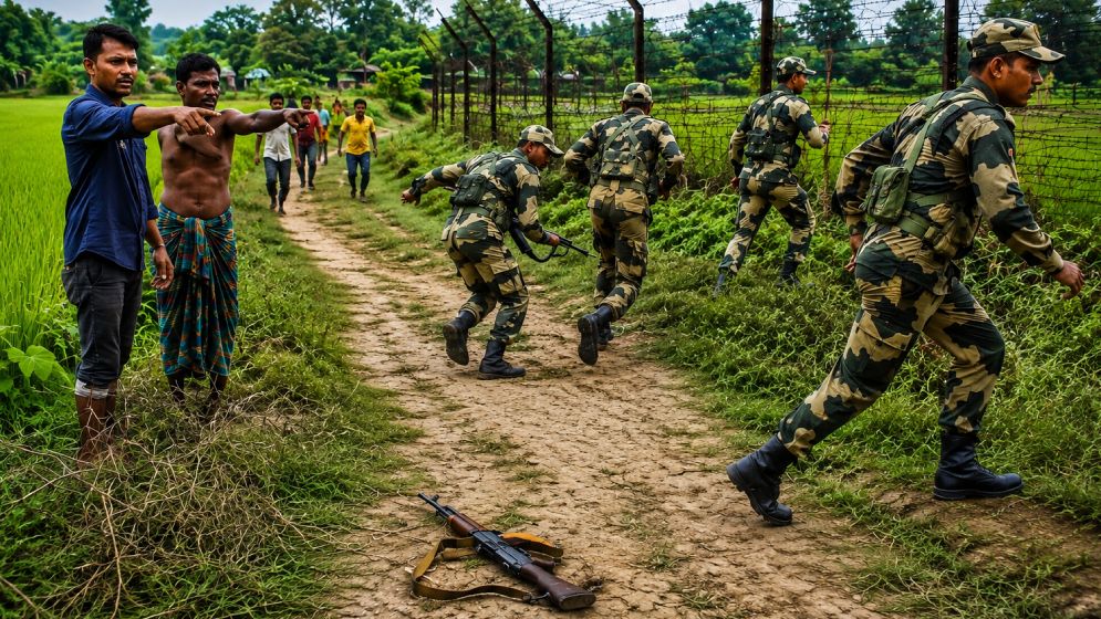 সীমান্তে ঢুকে কৃষককে মারধর, পাল্টা ধাওয়ায় অস্ত্র ফেলে পালালো বিএসএফ সদস্যরা