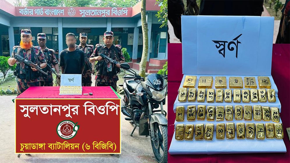 ১৩ কোটি টাকা মূল্যের ৭ কেজি স্বর্ণসহ পাচারকারী আটক
