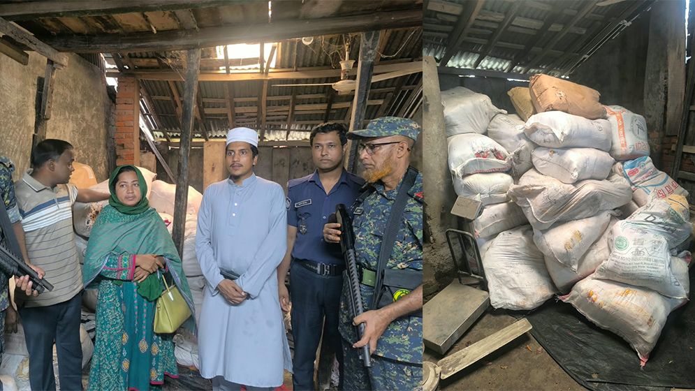 তিন হাজার কেজি অবৈধ পলিথিন জব্দ, ১০ হাজার টাকা জরিমানা
