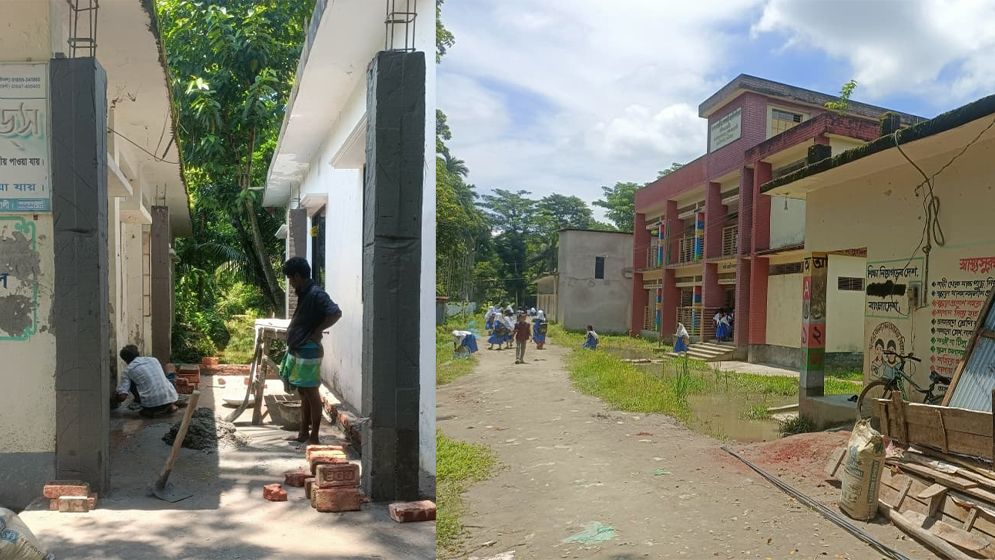 বিদ্যালয়ের জমি দখল করে দপ্তরির ‘দোকান নির্মাণ'