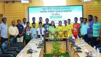 শেরপুরে জাতীয় পর্যায়ে পুরস্কারপ্রাপ্ত ক্রীড়াবিদদের সংবর্ধনা