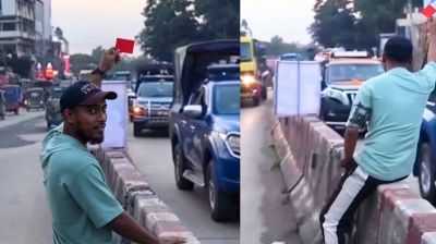 লংমার্চের গাড়িবহরকে লাল কার্ড, মিলল যুবকের পরিচয়