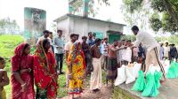 শেখ হাসিনার জন্মদিন উপলক্ষে প্রকাশ্যে সার বিতরণ করল ছাত্রলীগ