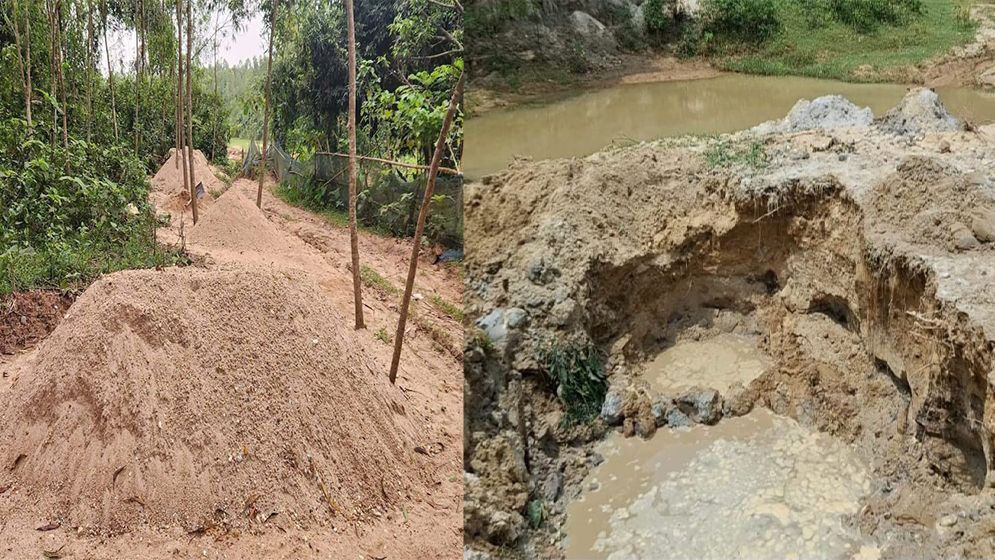 গারো পাহাড়ে ইজারা বন্ধ, তবুও থামেনি বালু-পাথর লুট
