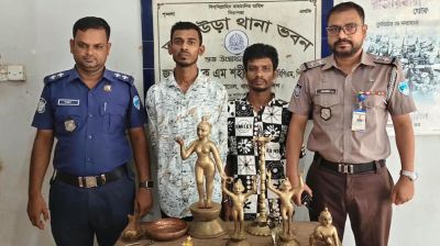 প্রতিমা ও চুরি যাওয়া মালামালসহ দুই আসামি গ্রেপ্তার