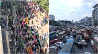উত্তরায় পোশাকশ্রমিকদের ফের সড়ক অবরোধ